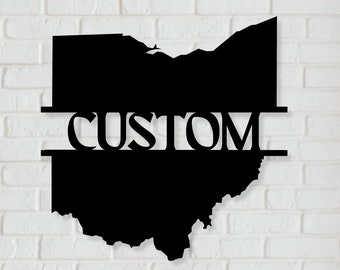 Arte de pared de metal personalizado de Ohio: letrero de metal personalizado de Ohio, decoración de pared del estado de Ohio, regalo personalizado de Ohio, decoración del hogar de Ohio