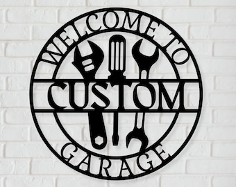 Custom Garage Sign - Personalized Garage Name Sign, Garage Metal Sign, Garage Decor, Dad Garage Sign, Man Cave Sign, Garage Gift