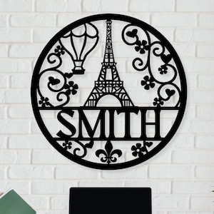 Custom Eiffel Tower Wall Art - Personalized Eiffel Tower Sign, Paris Wall Art, French Wall Art, Paris France Sign, Eiffel Tower Gift