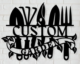 Custom Garden Sign - Personalized Garden Metal Sign, Outdoor Garden Decor, Gardening Sign, Gardener Name Sign, Garden Art, Gardener Gift