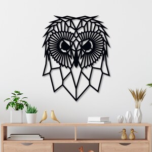 Geometric Owl Metal Wall Art - Owl Wall Decor, Owl Wall Hanging, Metal Owl Decor, Owl Wall Art, Owl Metal Art, Owl Gift