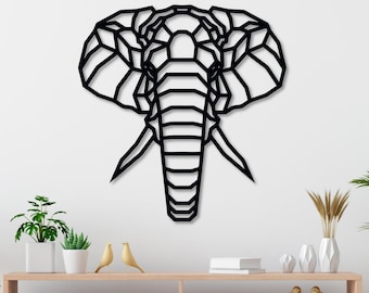Geometric Elephant Metal Wall Art - Elephant Wall Decor, Elephant Wall Hanging, Metal Elephant Decor, Elephant Wall Art, Elephant Metal Art