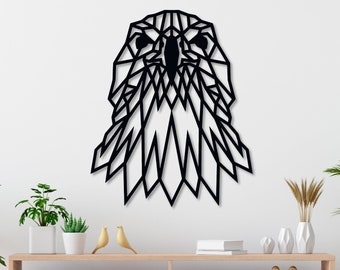 Geometrische Falken-Metallwandkunst - Falken-Wanddekor, Falken-Wandbehang, Metall-Falken-Dekor, Falken-Wandkunst, Falken-Metallkunst, Falken-Geschenk