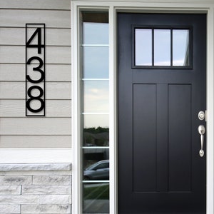 Modern House Numbers Vertical - Vertical House Number Sign, House Number Sign Vertical, Vertical Address Plaque, Vertical Address Sign