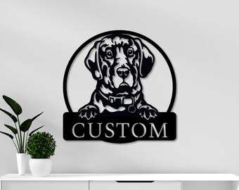 Custom Labrador Sign - Personalized Labrador Wall Art, Labrador Metal Sign, Labrador Wall Decor, Labrador Welcome Sign, Labrador Gift