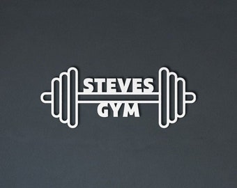 Metal Home Gym Sign - Personalized Metal Fitness Sign | Weights Sign | Barbell Sign | Home Gym Decor | Home Gym Art | Workout Sign