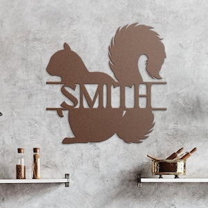 Custom Squirrel Metal Wall Art - Personalized Squirrel Metal Sign, Squirrel Wall Decor, Squirrel Yard Art. Metal Squirrel Art, Squirrel Gift
