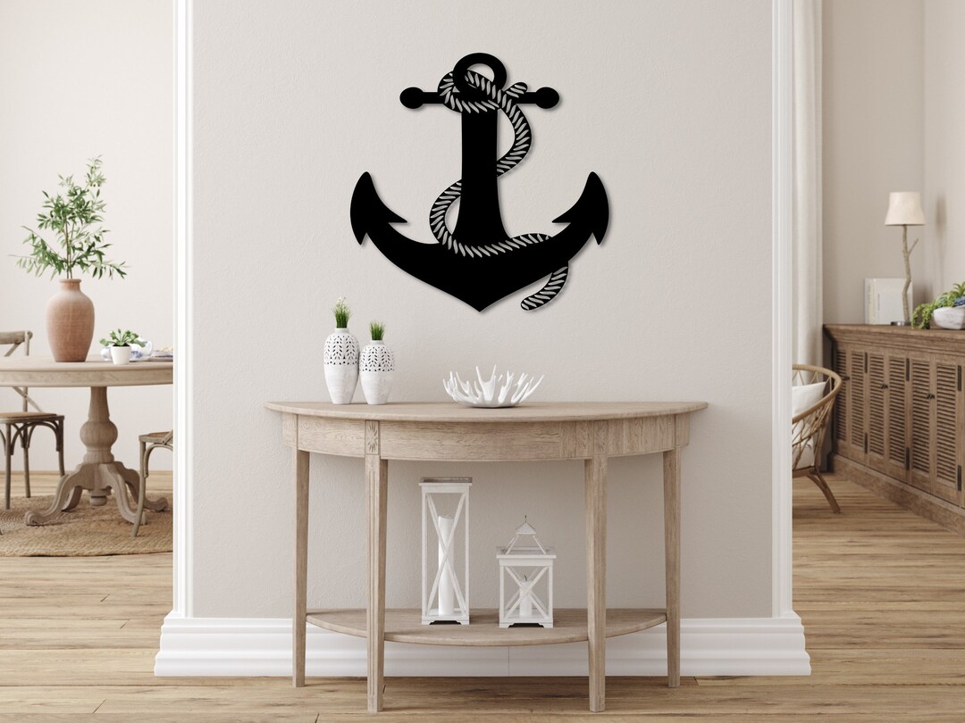 Metal Anchor Decor Nautical Home Decor, Metal Anchor Wall Art, Beach ...