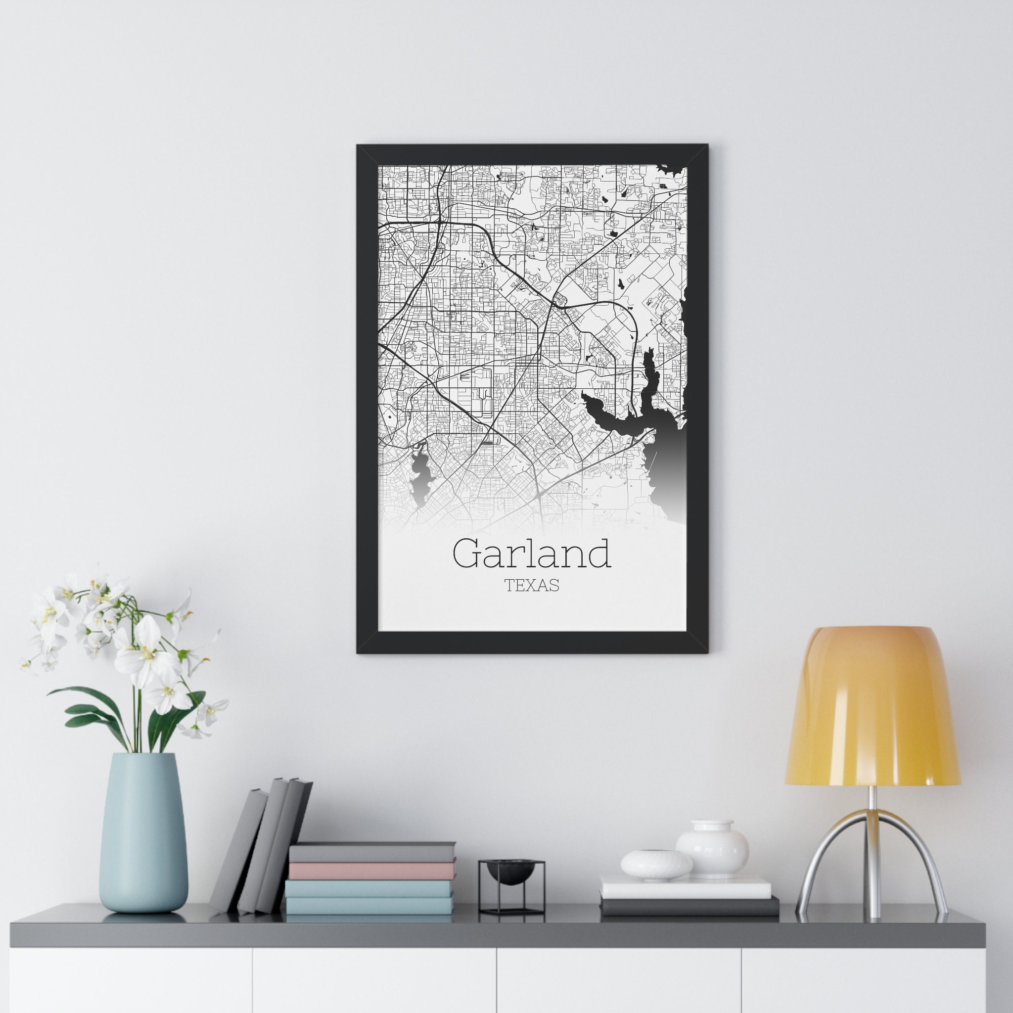 Garland Map Print Garland Texas Map Garland Wall Art Etsy