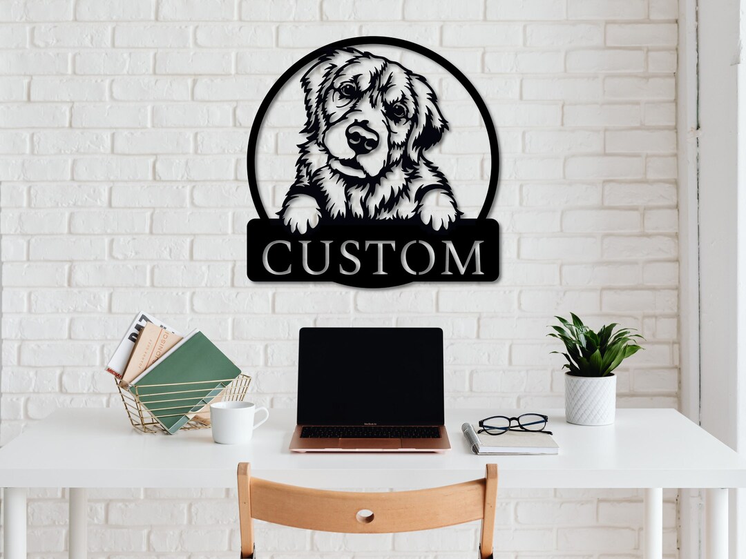 Custom Golden Retriever Sign Personalized Golden Retriever Wall Art