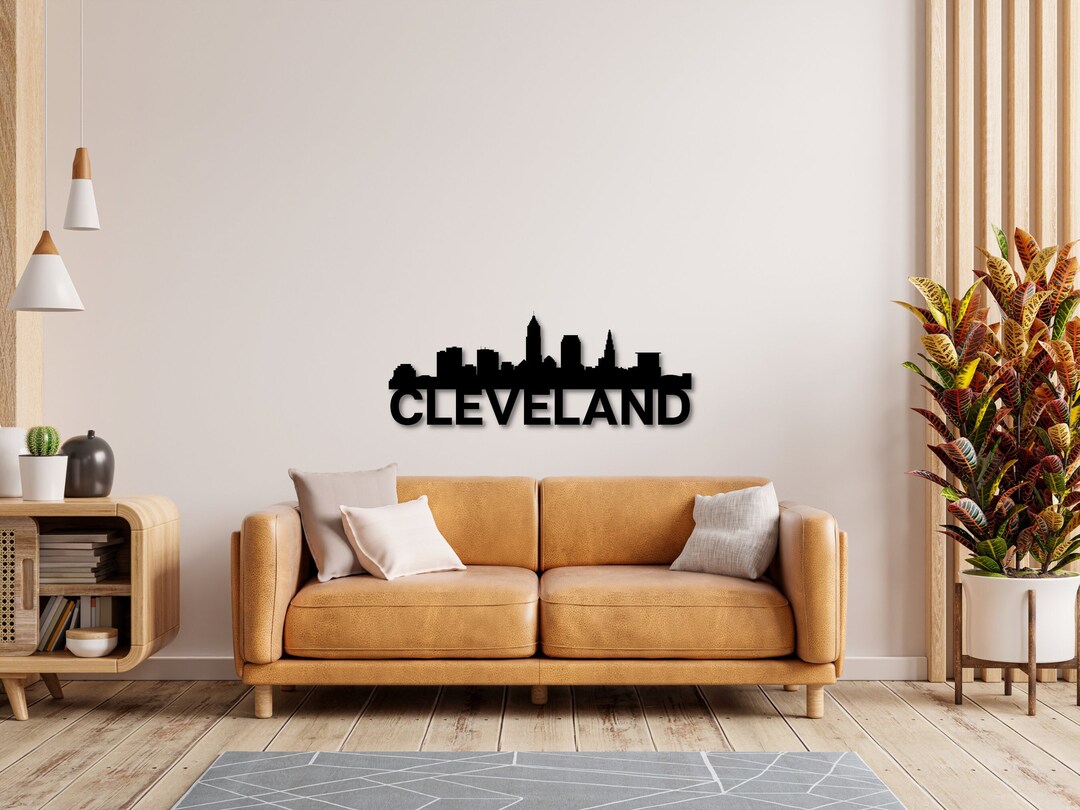 Cleveland Wall Art Cleveland Skyline, Metal Cleveland Art, Cleveland
