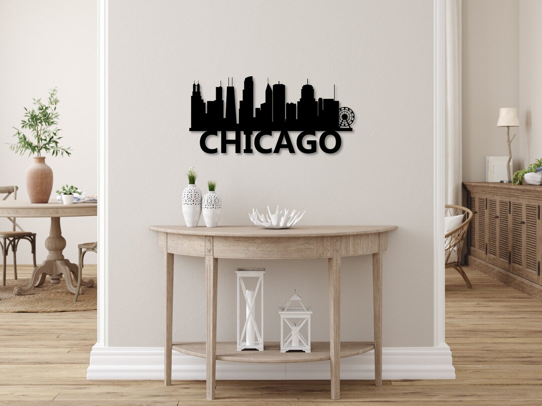 Chicago Wall Art Chicago Skyline, Metal Chicago Art, Chicago Wall Decor