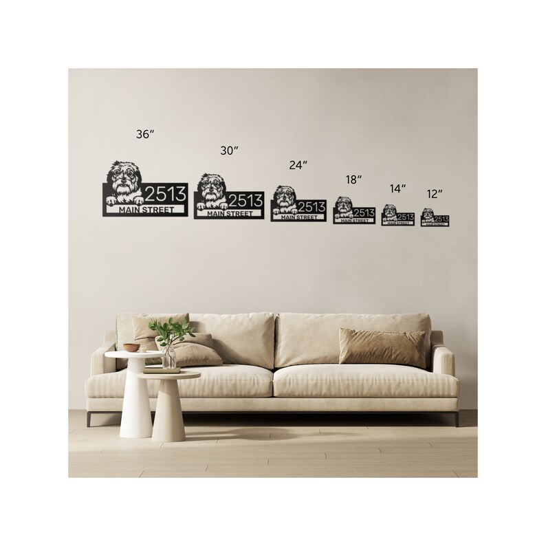 Signo de dirección personalizado de Shih Tzu - Signo de bienvenida personalizado del número de casa de metal de Shih Tzu, signo de calle de decoración al aire libre del perro Shih Tzu, regalo de Shih Tzu imagen 4