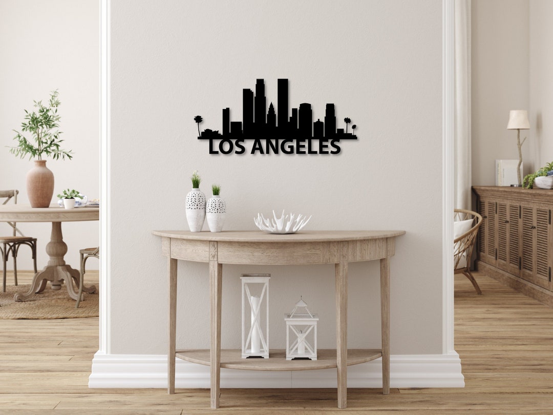 Los Angeles Wall Art Los Angeles Skyline Metal Los Angeles Etsy