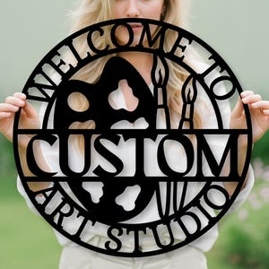 Custom Art Studio Metal Sign - Personalized Art Room Decor, Artist Wall Art, Painter Gift, Creative Space Sign