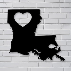 Louisiana Wall Art - Louisiana Wall Decor, Louisiana Art, Metal Louisiana Artwork, Louisiana Gift, Housewarming Gift