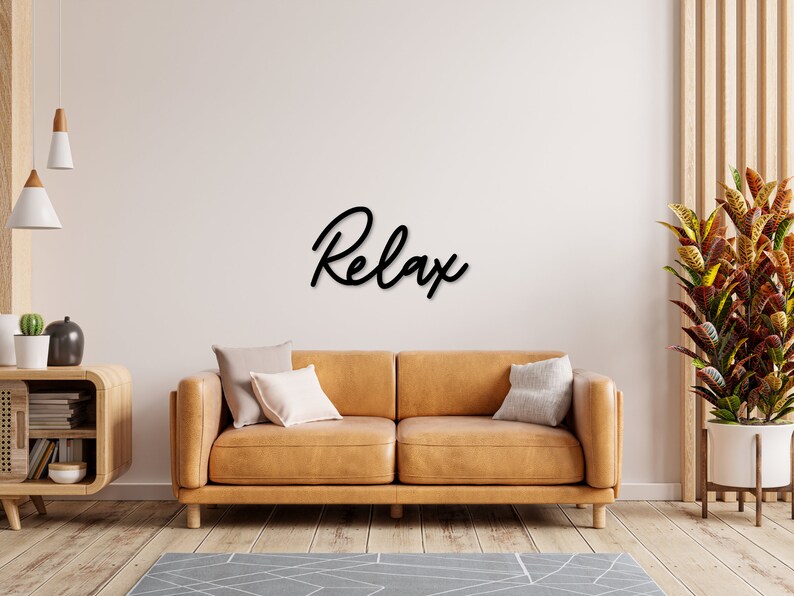 Metal Relax Sign Metal Cursive Word Sign Relax Word Wall - Etsy