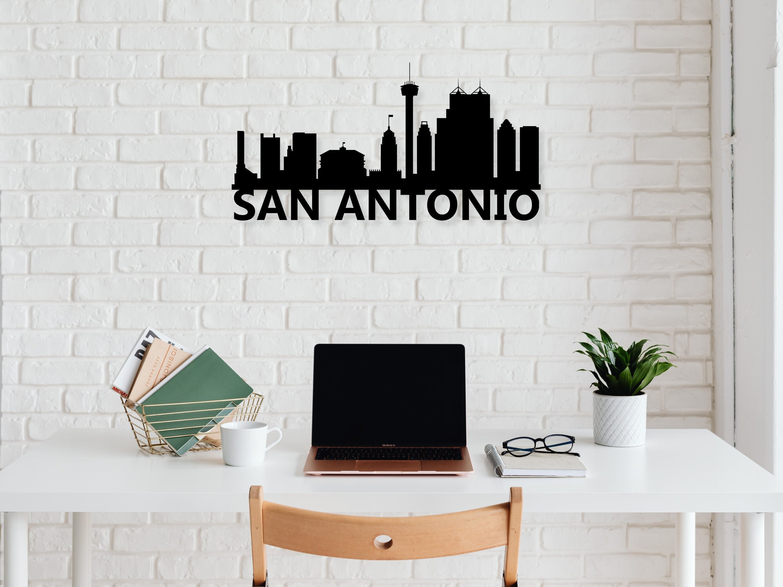 San Antonio Wall Art San Antonio Skyline Metal San Antonio Etsy