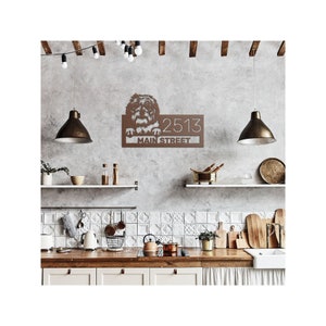 Signo de dirección personalizado de Shih Tzu - Signo de bienvenida personalizado del número de casa de metal de Shih Tzu, signo de calle de decoración al aire libre del perro Shih Tzu, regalo de Shih Tzu Copper