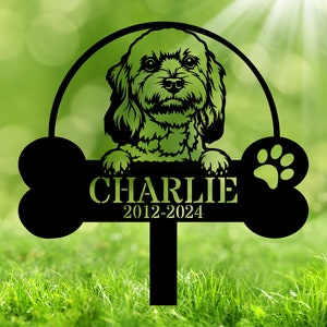 Custom American Cocker Spaniel Memorial Stake - Personalized Cocker Spaniel Grave Marker, Metal Dog Headstone, Remembrance Stake Sympathy