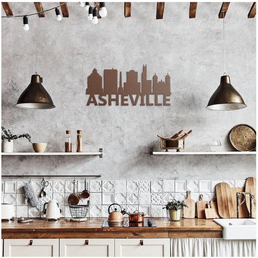 Asheville Wall Art Asheville Skyline Metal Asheville Art Etsy