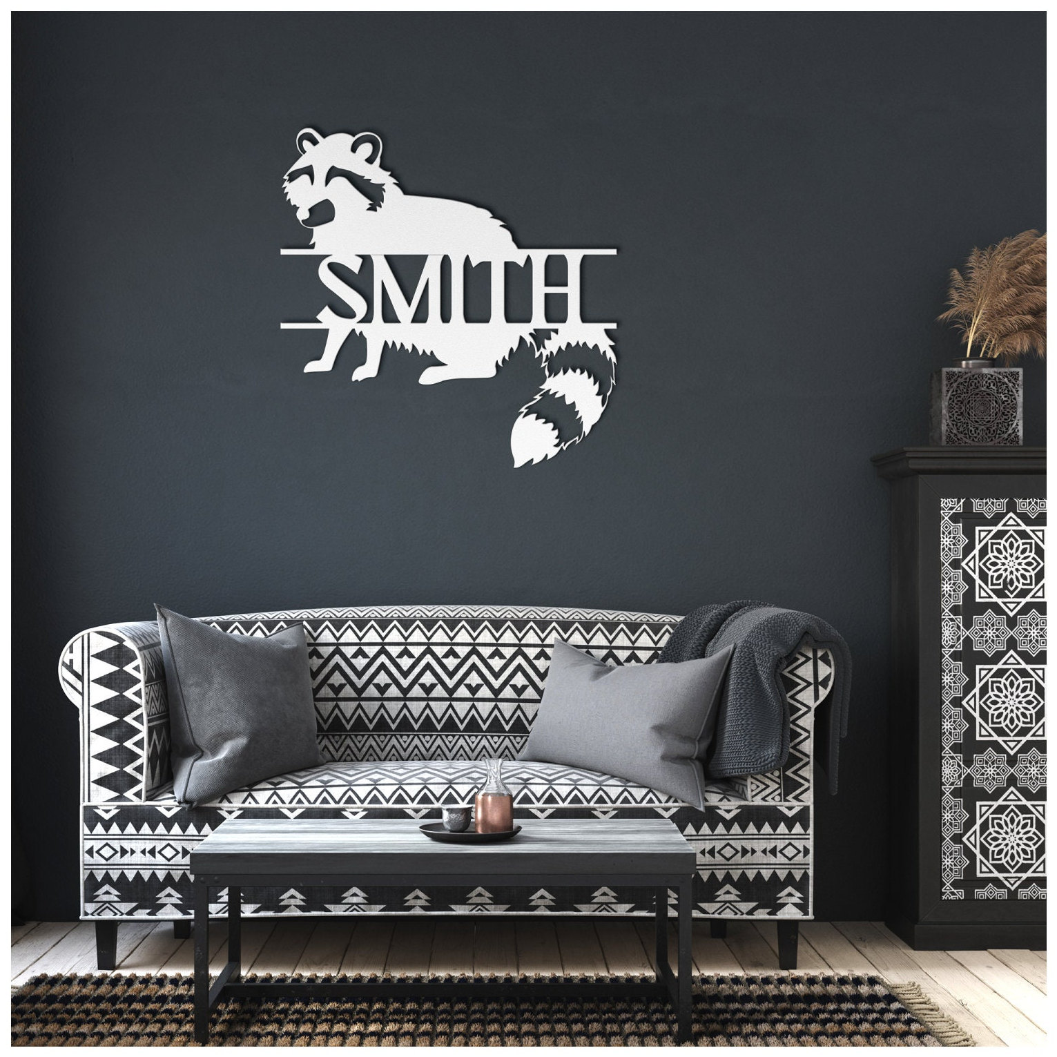 Metal Racoon Panel Custom Raccoon Metal Wall Art - Personalized Raccoon Metal Sign ...