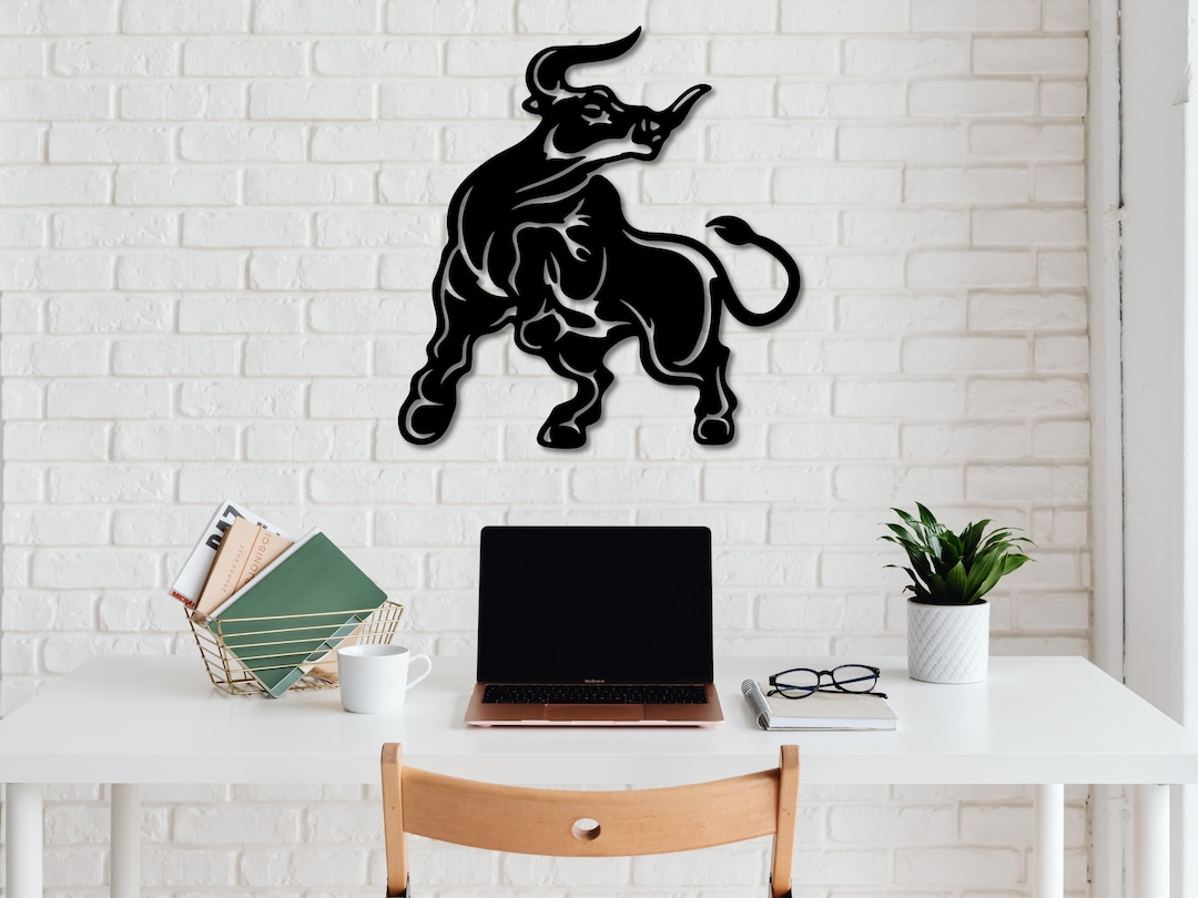 Bull Metal Wall Art Wall Street Bull Art Cow Wall Art Bull Etsy