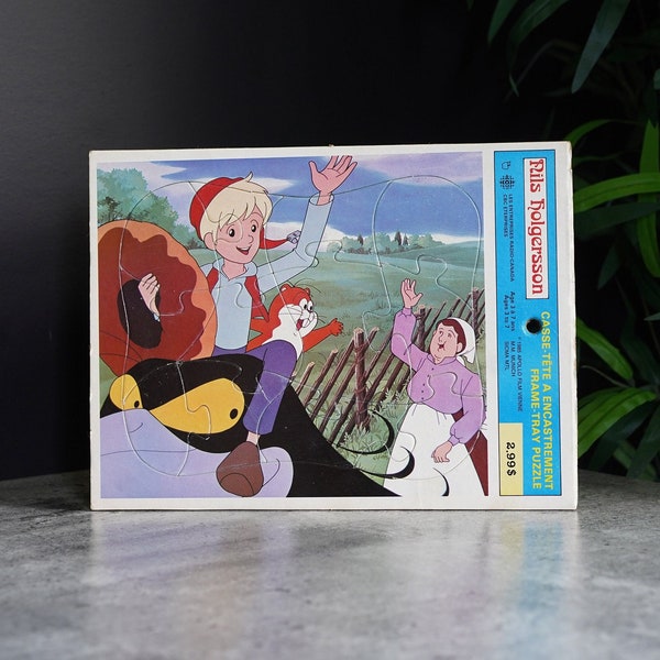 1985 | RARE | Radio-Canada / CBC cardboard puzzle | Nils Holgersson | Frame-Tray Puzzle | Vintage