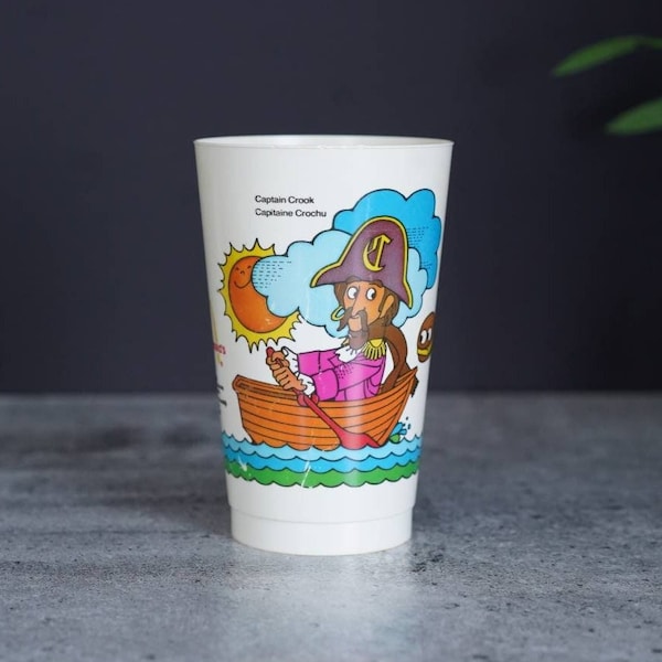 1980 | Promotional McDonald's Restaurant Thin Plastic Cup | Vintage Captain Crook | Kids Water Tumbler | 80s Children Drinkware | Styroware