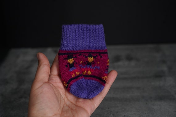 1990s | Purple Baby Mittens Gloves | Vintage 80s … - image 1