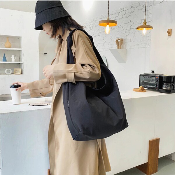 Nylon Crossbody Bag Large Capacity Minimalist Bag Unisex Solid Color Bag  Women Shoulder Bag  Messenger Bag Hobo Tote Bag