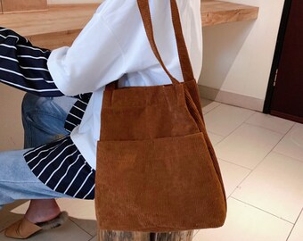 Corduroy Cross body Bag Messenger Bag Shoulder Bag Travel bag for Women