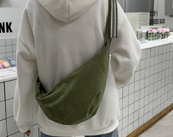 Cord Umhängetasche Umhängetasche Brusttasche Schultertasche Reisetasche für Frauen