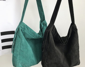 Messenger Bag, lazy wind Corduroy Bag, Cross body bag, Travel bag for women