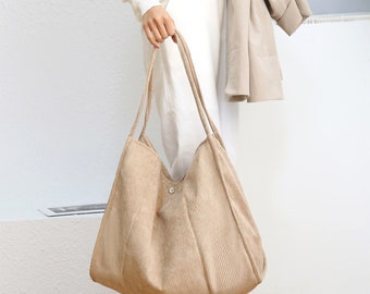 Corduroy Shoulder Bag Corduroy Purse Corduroy Tote Bag Women Vintage Shopping Bags Hip Pop Bag Tote Bag Set Best Gift For Her