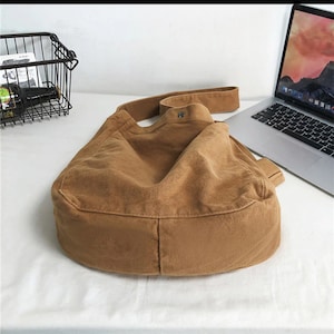 Canvas Messenger Bag, Large Capacity Traveling Bag, Unisex Shoulder Bag, Solid Color Crossbody Bag, College Tote Bag image 7