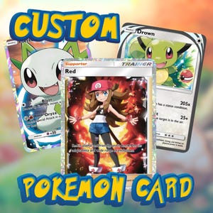 Carte Pokémon personnalisée, cadeaux Pokémon, commission de carte du JCC Pokémon, portrait d'animal de compagnie personnalisé, cadeau d'anniversaire personnalisé, cadeau de la Saint-Valentin