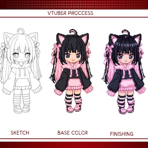 Custom VTuber Pixel Art, Anime Pixel Avatar for Streamers, Personalized VTuber Character Design, Twitch and YouTube Content Creator Branding, Chibi Pixel Commission