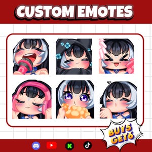 Émoticônes Chibi Twitch personnalisées | VTuber animé, Discord et streaming, Emotes VTuber, Chibi YCH pour le streaming | Sous-émoticônes Twitch, haute qualité