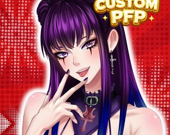 Anpassad Anime PFP-kommission | Vtuber-profilbild | Anime-avatarkonst | Twitch Discord-ikon