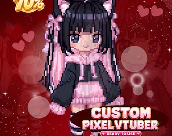 Custom Pixel VTuber Commission | Chibi 8-Bit Anime Avatar | Twitch YouTube Streaming Art | PNGtuber Pixel Art