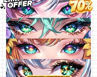 Custom Anime Eye Banner · Kawaii VTuber Banner · Twitch YouTube Twitter Discord Header · Streaming Art Commission