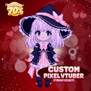 Custom VTuber Pixel Art, Anime Pixel Avatar for Streamers, Personalized VTuber Character Design, Twitch and YouTube Content Creator Branding, Chibi Pixel Commission