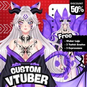 Aangepast Vtuber-model, Vtuber-animepersonageontwerp, live2d-model, pngtuber, Anime, Animekunst, Mannelijke en vrouwelijke Vtuber, Vtuber-ontwerp