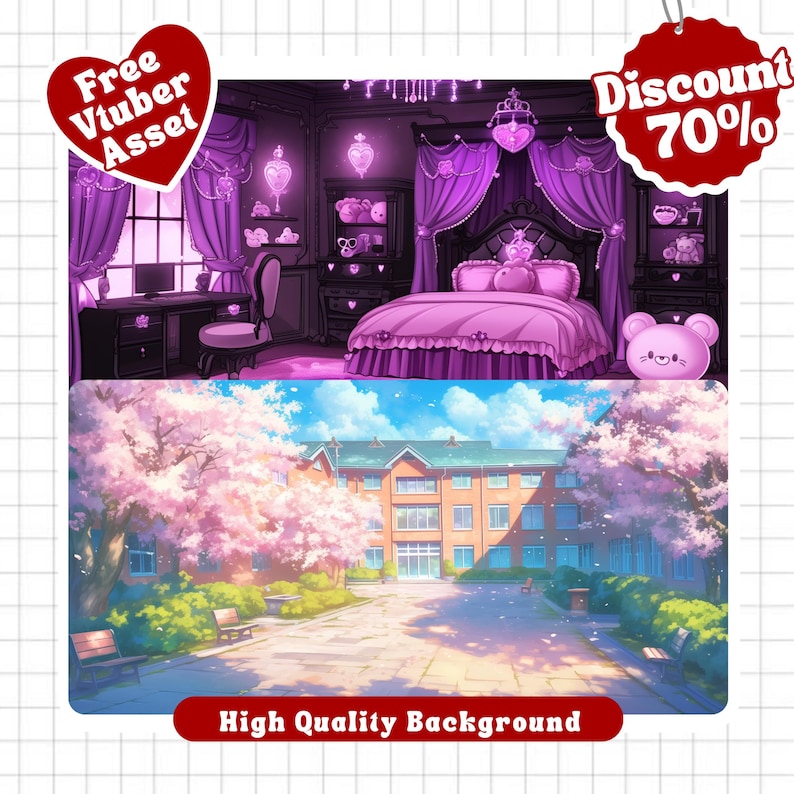 Custom Vtuber Room Background Commission | Anime Stream Overlay PNG ...