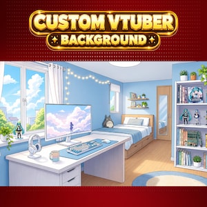 カスタムVTuberルーム背景 | アニメ配信オーバーレイ | 居心地の良いアニメーションルーム | OBS対応 | Twitch YouTube Kick