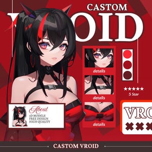 CUSTOM 3D VROID MODEL | Convert Live2D Vtuber into Vroid model, Custom 3D VTuber model, Anime Vroid, VRchat, 3D Avatar, Unity, Rigging