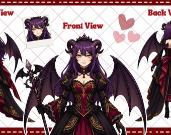 Custom Anime Character Sheet Commission | OC Reference Sheet | DnD Furry VTuber Character Design | Original Character Art