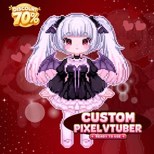 Custom VTuber Pixel Art, Anime Pixel Avatar for Streamers, Personalized VTuber Character Design, Twitch and YouTube Content Creator Branding, Chibi Pixel Commission