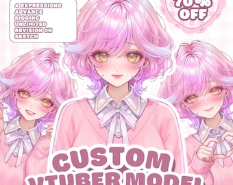 Custom Live2D VTuber Model Commission | Full Rigged Anime Avatar | Twitch YouTube VTube Studio, Vbridger